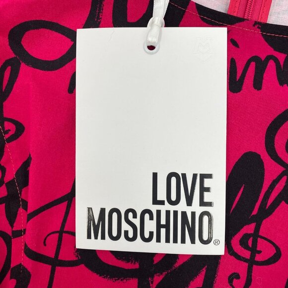Love Moschino Pink Black Music Note Mini Dress | Size 6 - Picture 11 of 11